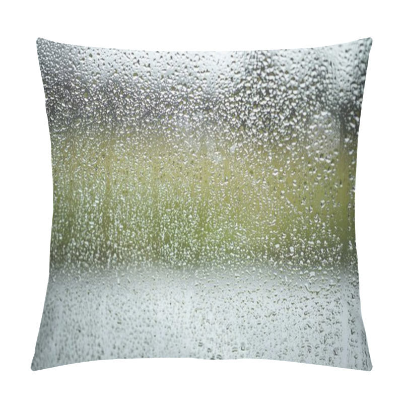 Personality  Window With Raindrops On It Under The Lights With A Blurred Background Pillow Covers