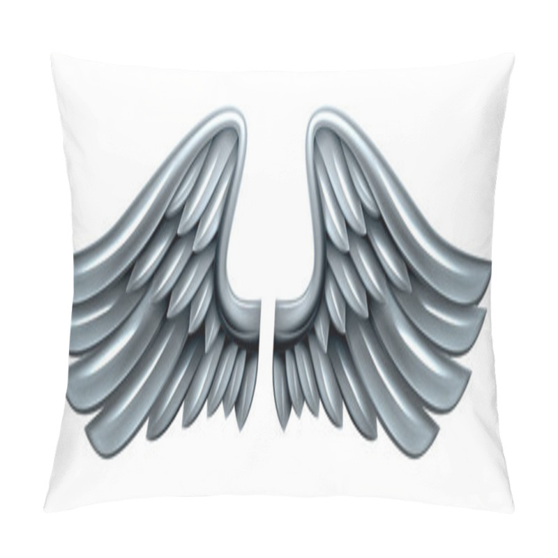 Personality  Silver Steel Metal Wings Pillow Covers