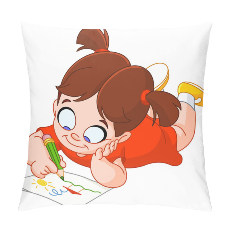 Personality  Little Girl Drawing Pillow Covers