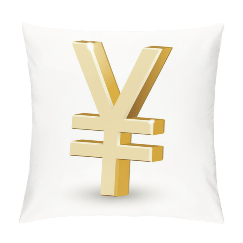 Personality  Vector Golden Yen Sign Isolated On White Background. Pillow Covers