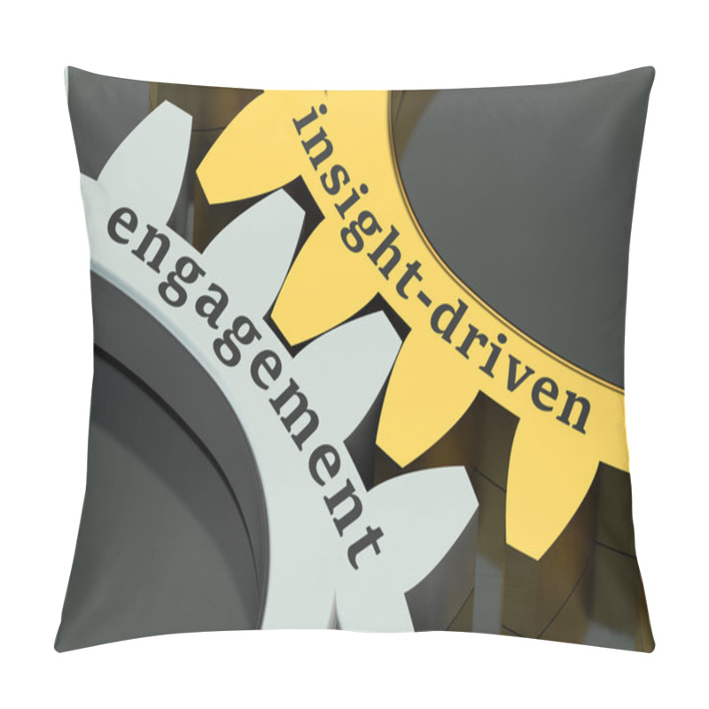 Personality  Insight-driven Engagement Concept On The Gearwheels, 3D Renderin Pillow Covers