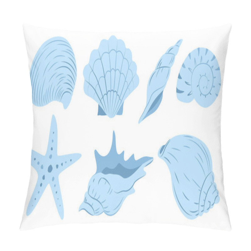 Personality  Seashells, Marine Starfish, Aquatic Mollusk. Tropical Beach Shells. Hello Summer, Vacation. Vector Undersea Collection For Greeting Cards, Branding, Logo Design, Wedding Invitations, Posters, Postcard Pillow Covers