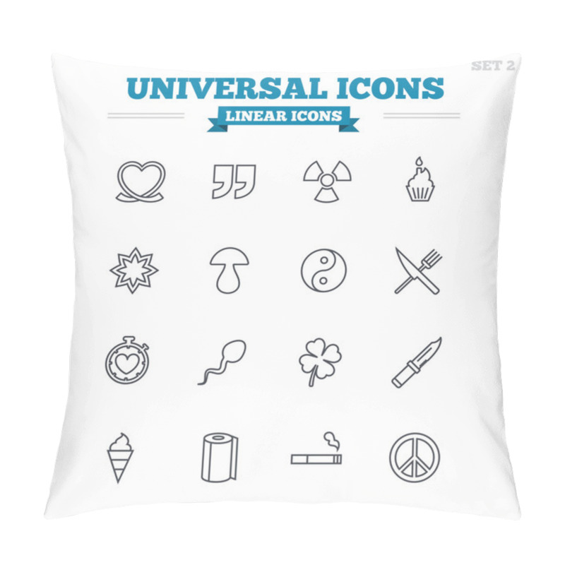 Personality  Universal Linear Icons Set. Pillow Covers