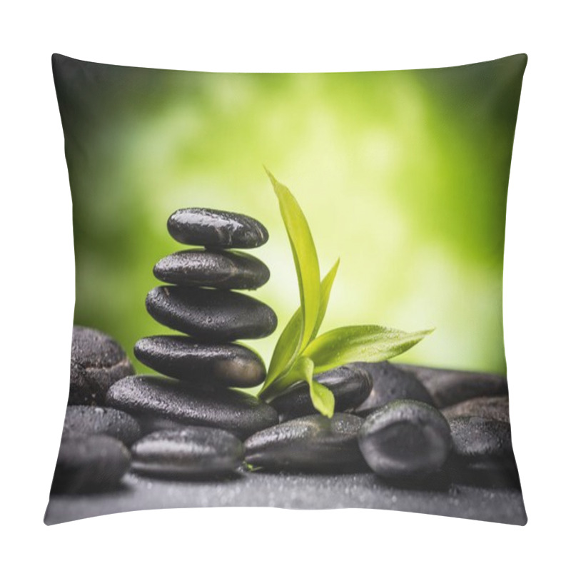 Personality  Zen Basalt Stones And Bamboo  Pillow Covers