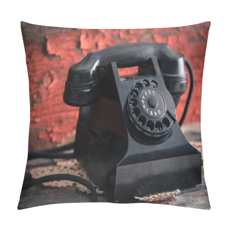 Personality  Classic Black Dial-up Rotary Telephone Pillow Covers