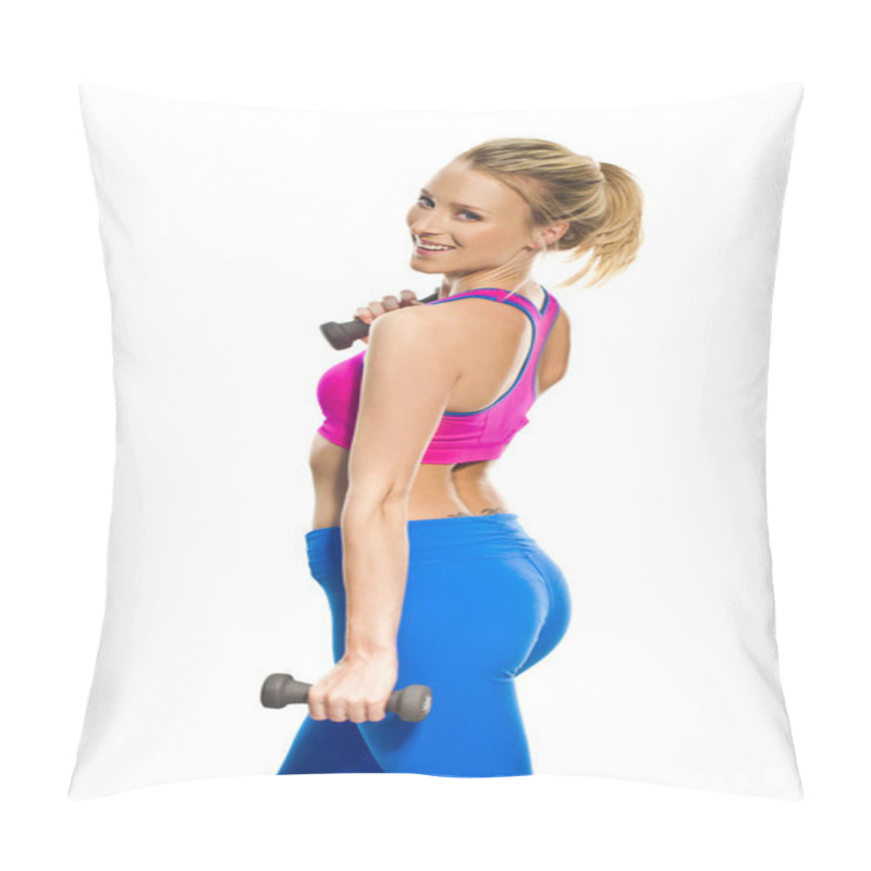 Personality  Fit Young Woman Working Out Pillow Covers