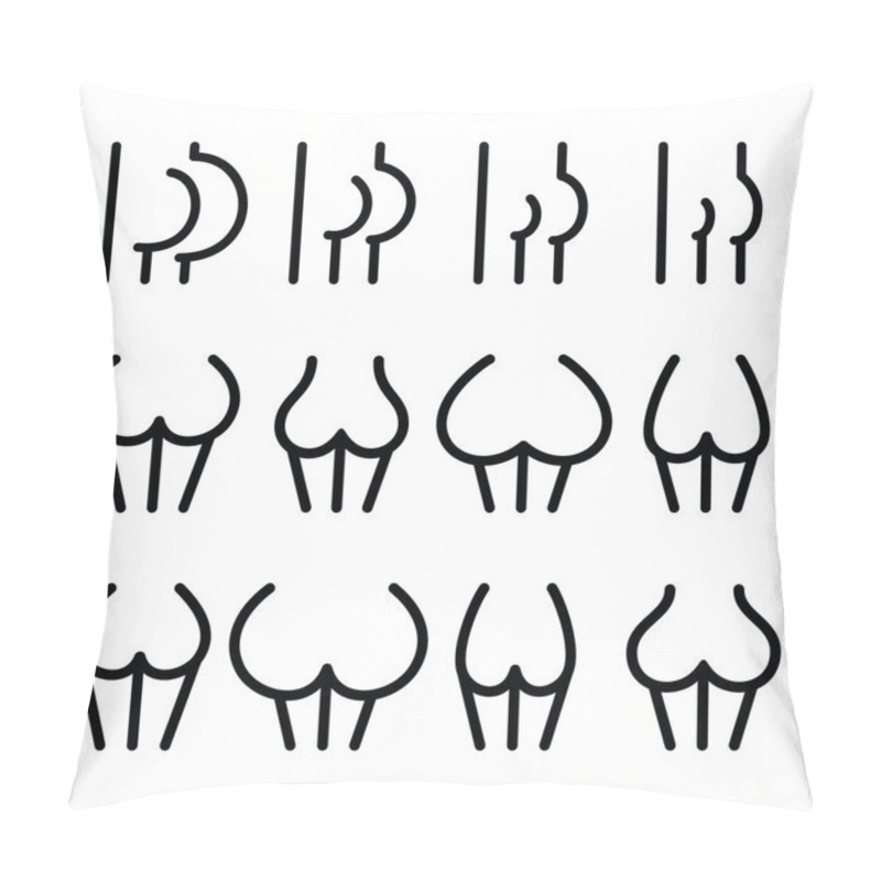 Personality  Different Bum Sizes Icons - Large, Flat, Big, Small Pillow Covers