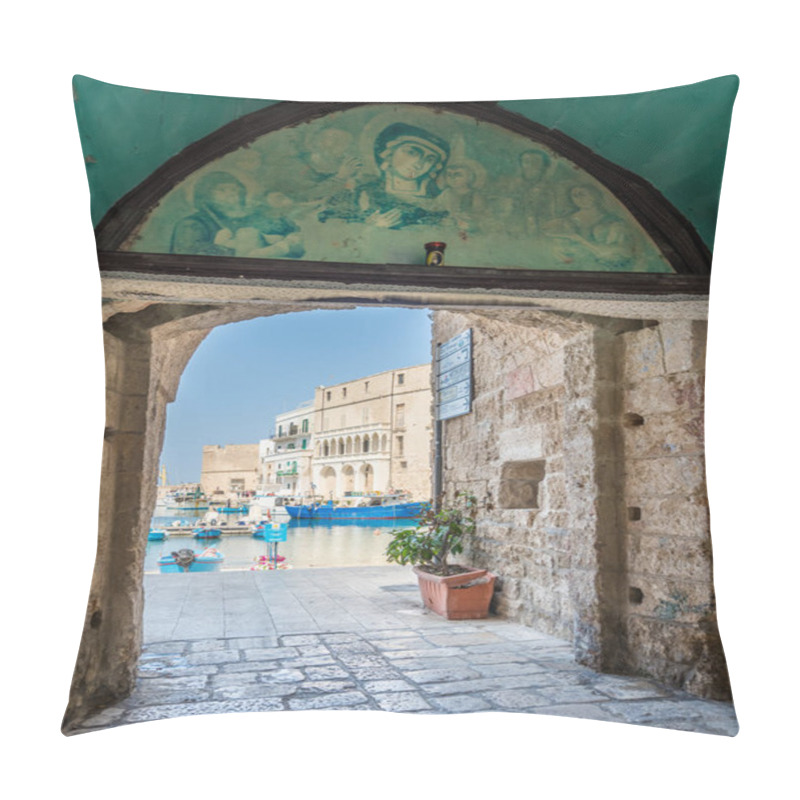 Personality  Old Harbour In Monopoli, Bari Province, Puglia (Apulia), Southern Italy. Pillow Covers