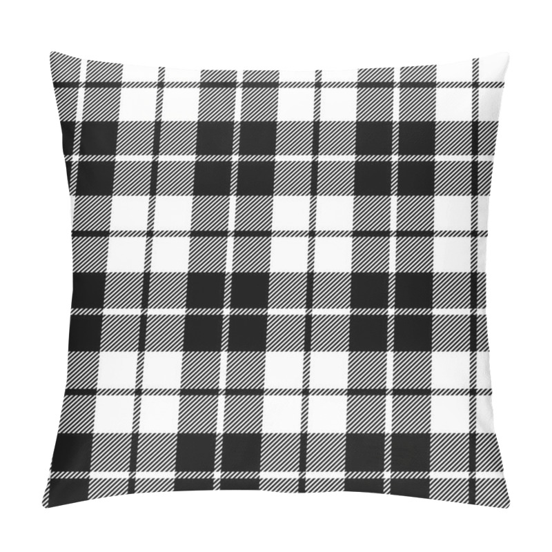 Personality  Fabric Texture Seamless Pattern Black Tartan Pillow Covers