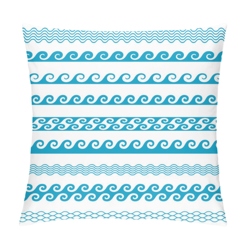 Personality  Seamless Vector Wave Line Pattern Borders Set Pillow Covers