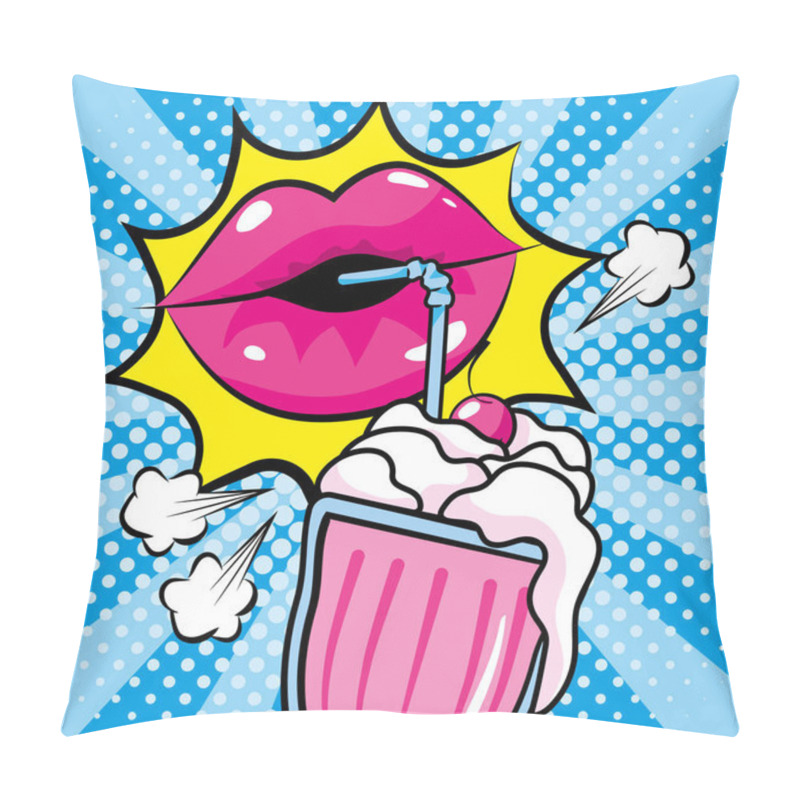 Personality  Fashion Star With Mouth And Ice Cream With Cherry Pillow Covers