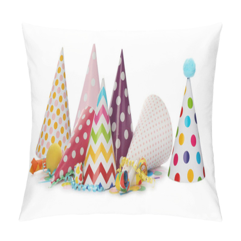 Personality  Set With Different Party Hats On White Background. Banner Design Pillow Covers