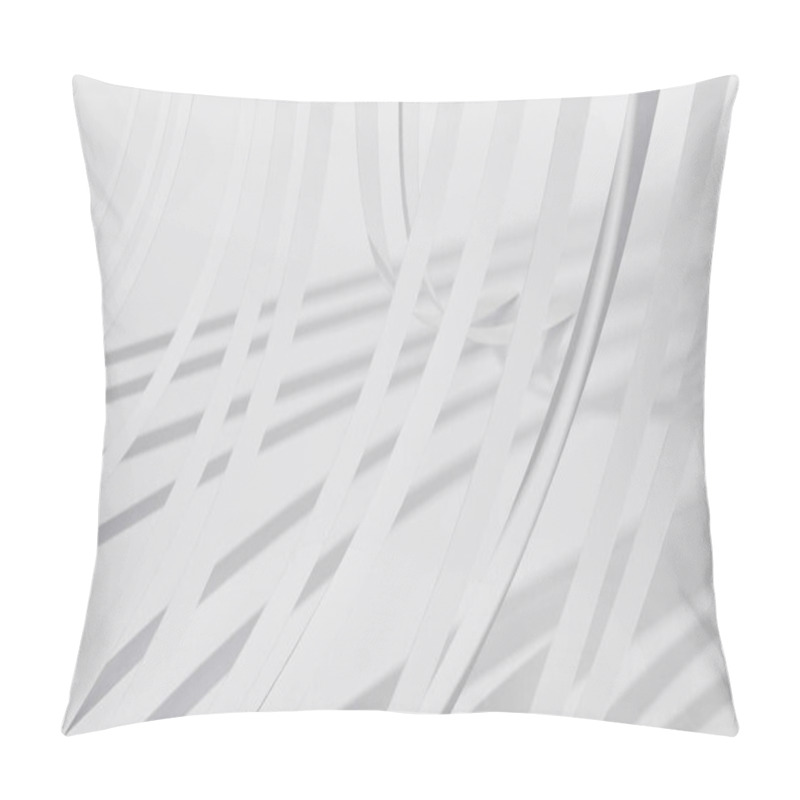 Personality  Close Up View Of Paper Stripes With Shadow On White Background Pillow Covers