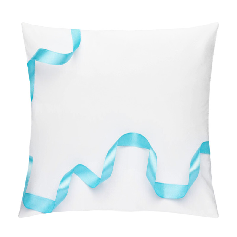 Personality  A Light Blue Ribbon On A White Background Pillow Covers