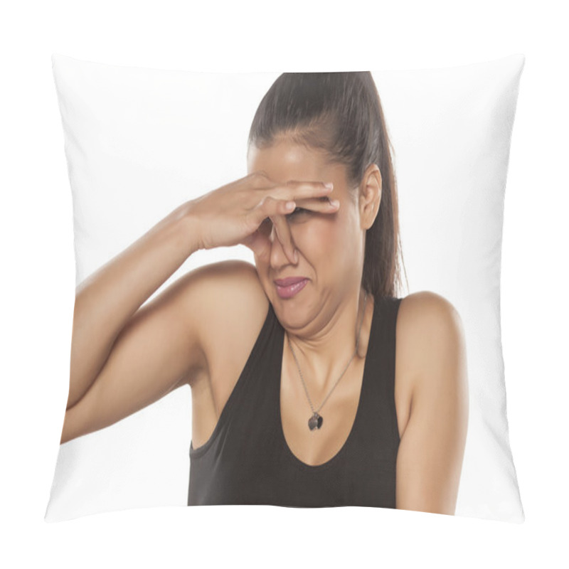 Personality  Woman Disgusted By The Smell Pillow Covers