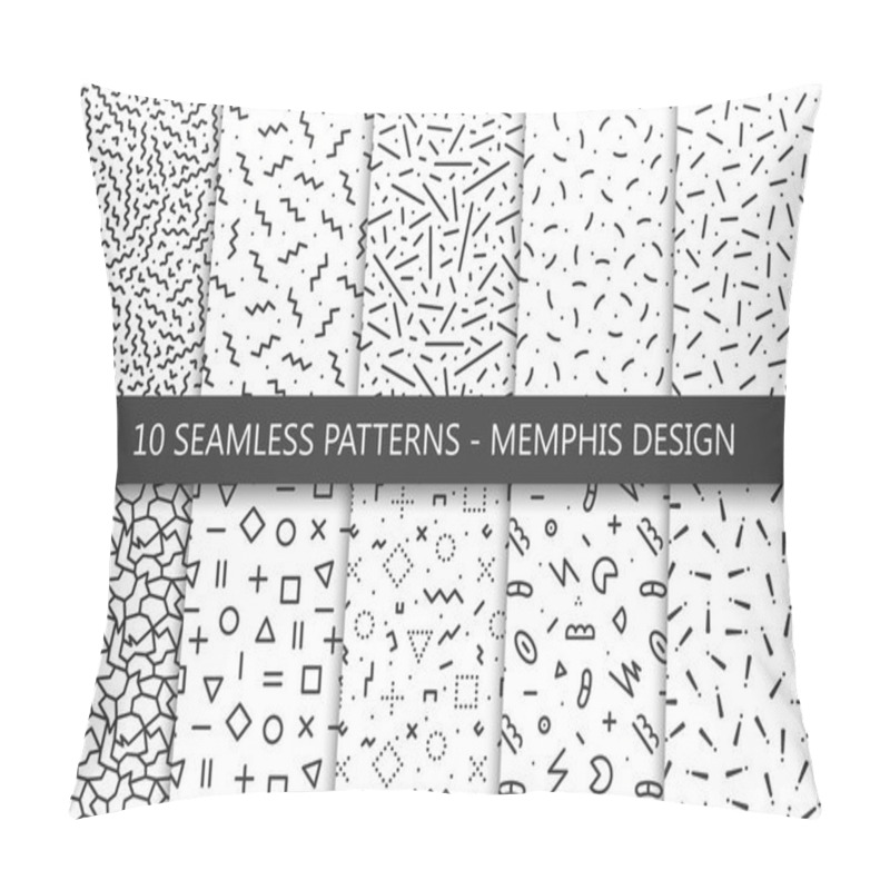 Personality  Collection Of Swatches Memphis Patterns - Seamless. Fashion 80-90s. Pillow Covers