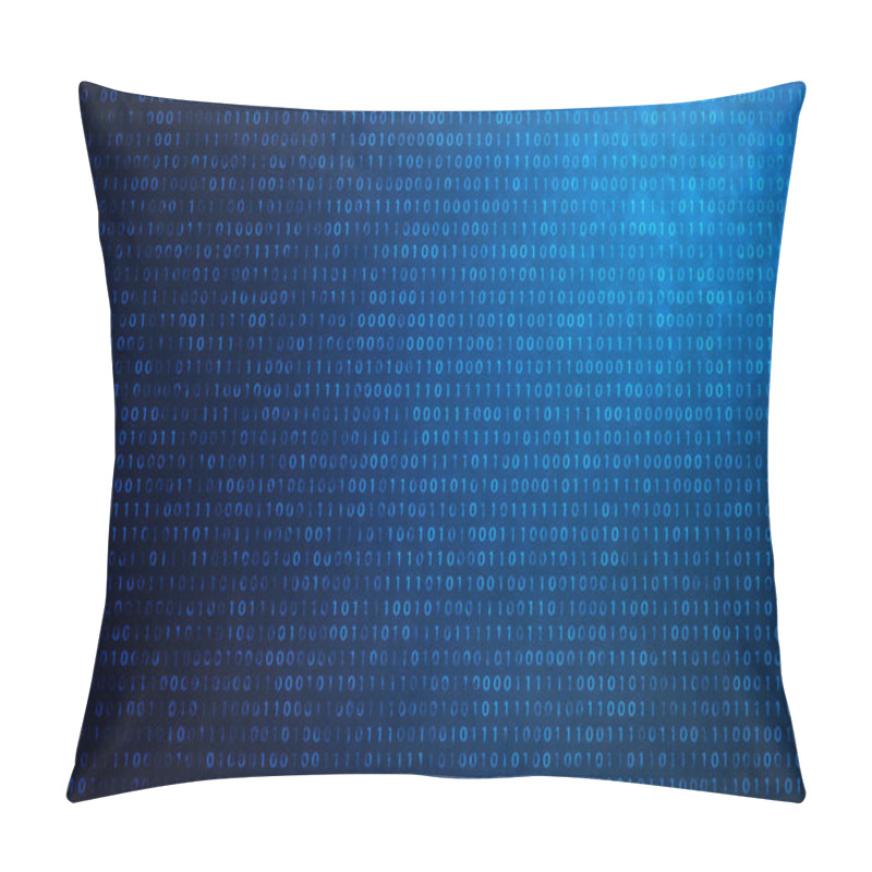 Personality  3D Illustration Binary Code On Blue Background. Bytes Of Binary Code. Concept Technology. Digital Binary Background. Pillow Covers