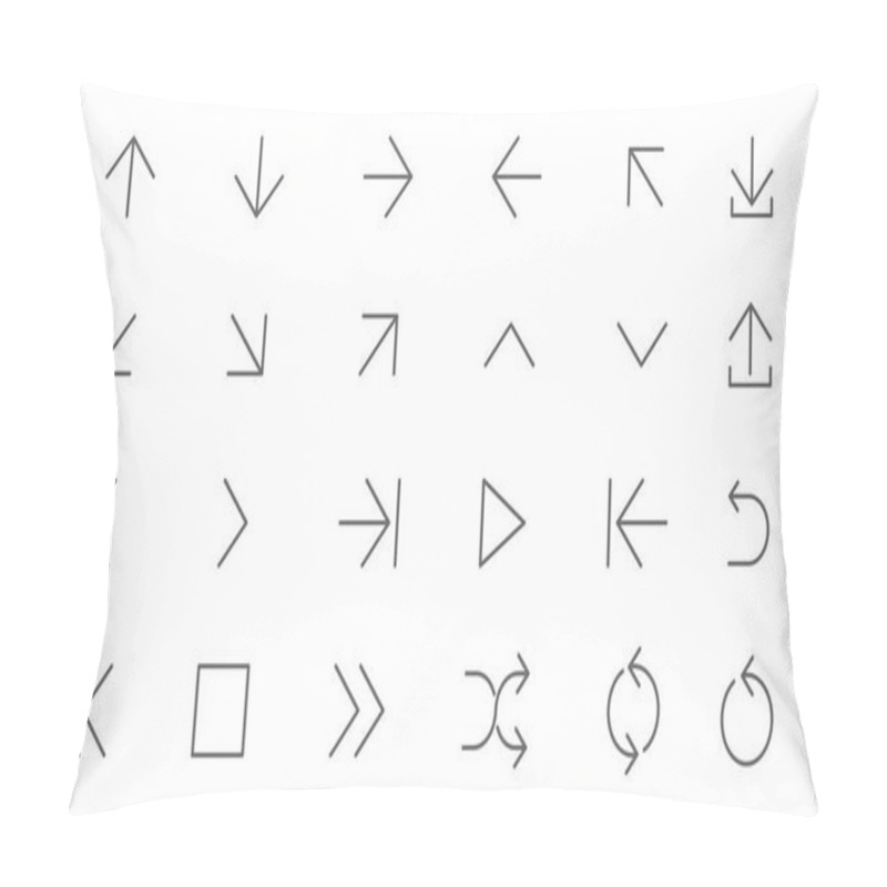 Personality  Thin Line Vector Arrows Icon Set. Pillow Covers