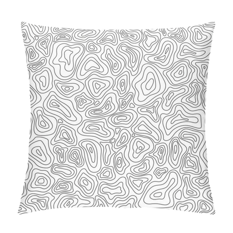 Personality  Vector Linear Seamless Pattern. Abstract Topographic Texture Pillow Covers