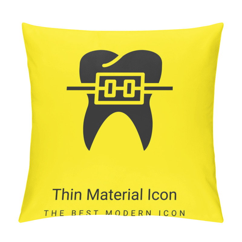 Personality  Braces Minimal Bright Yellow Material Icon Pillow Covers