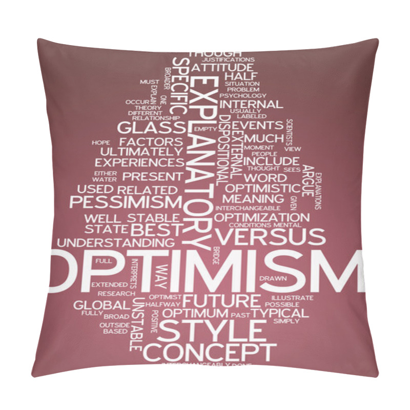 Personality  Word Cloud Optimism Pillow Covers