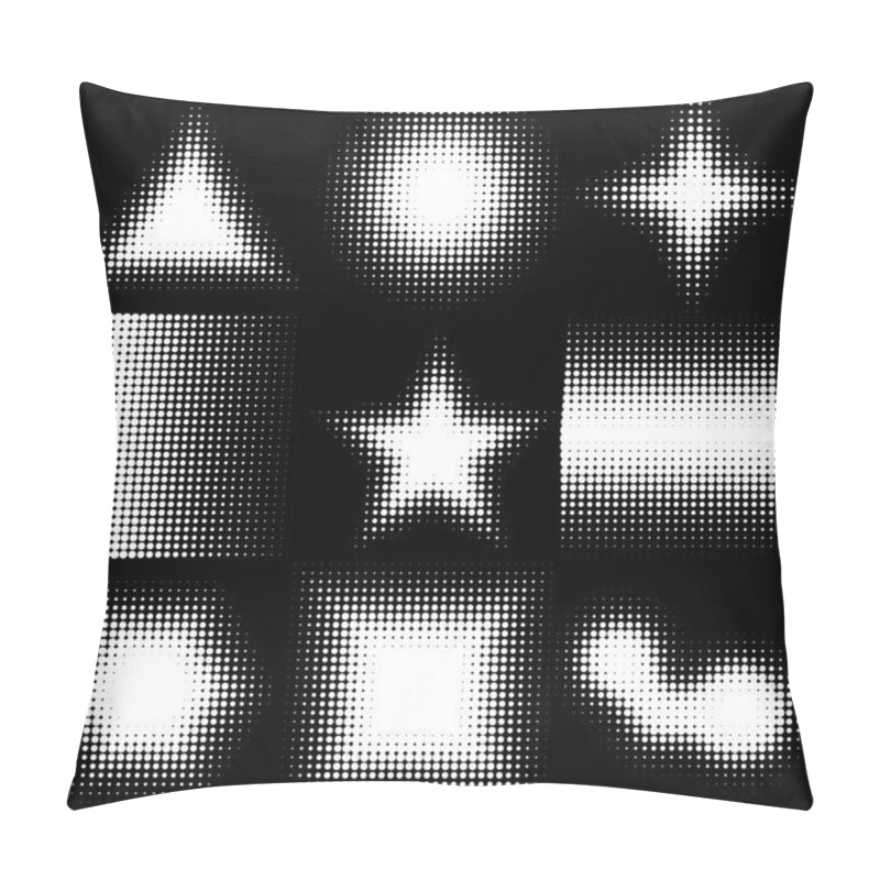 Personality  Halftone Dotted Shapes Logo Design Pillow Covers