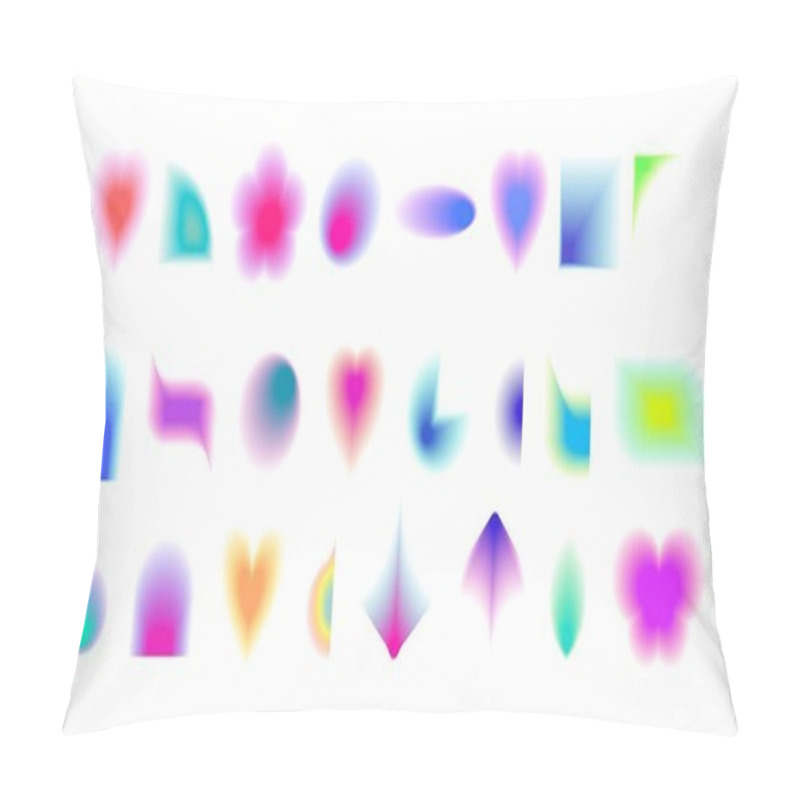 Personality  Abstract Gradient Y2K Fluid Shapes Vector Set. Mental Health Elements On Transparent Background. Vaporwave Modern Aesthetic. Auramodern Blurred Hologram. Trendy Brutalism. Pillow Covers