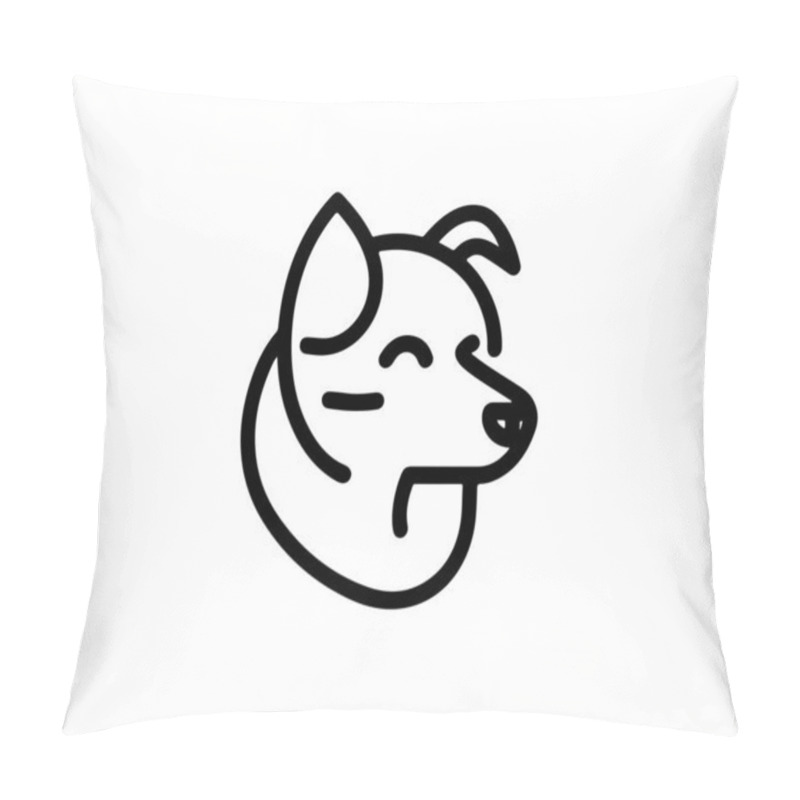 Personality  Minimalist Lines Outline The Dog Logo Design Icon Symbol Vector Illustration. Pillow Covers