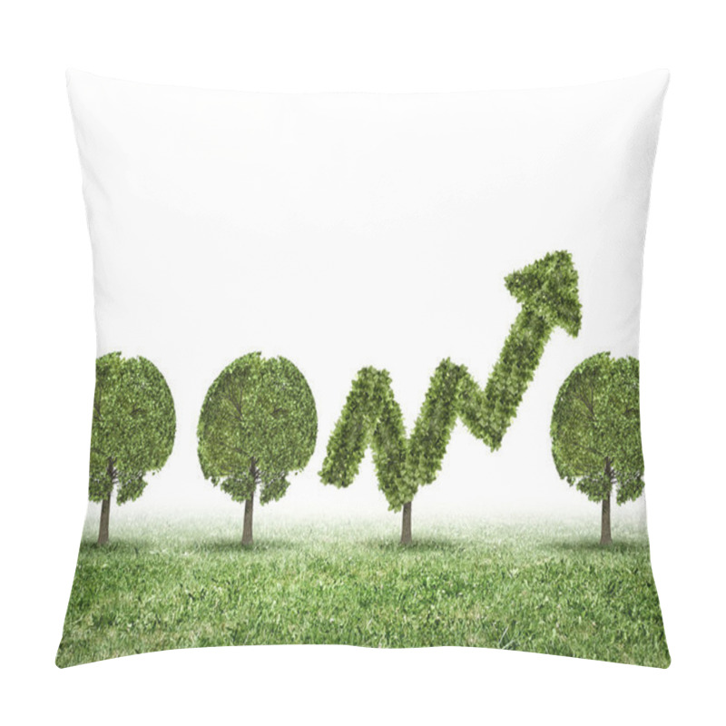 Personality  Conceptual Image Of Green Plant Shaped Liked Graph Pillow Covers