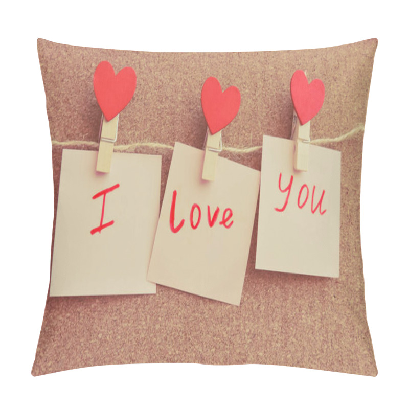 Personality  I Love You Concept. Happy Lovers Day Card Mockup. Valentine's Day Concept With Heart. Top View. Copy Space.background For Love Content Or Valentine Day Or About Married.Festive Concept. Pillow Covers