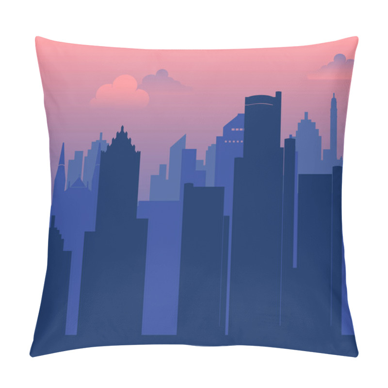 Personality  Detroit, USA Famous City Scape View Background. Pillow Covers