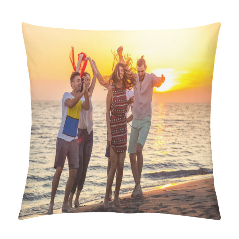 Personality  Young People Dancing On Beach  Pillow Covers