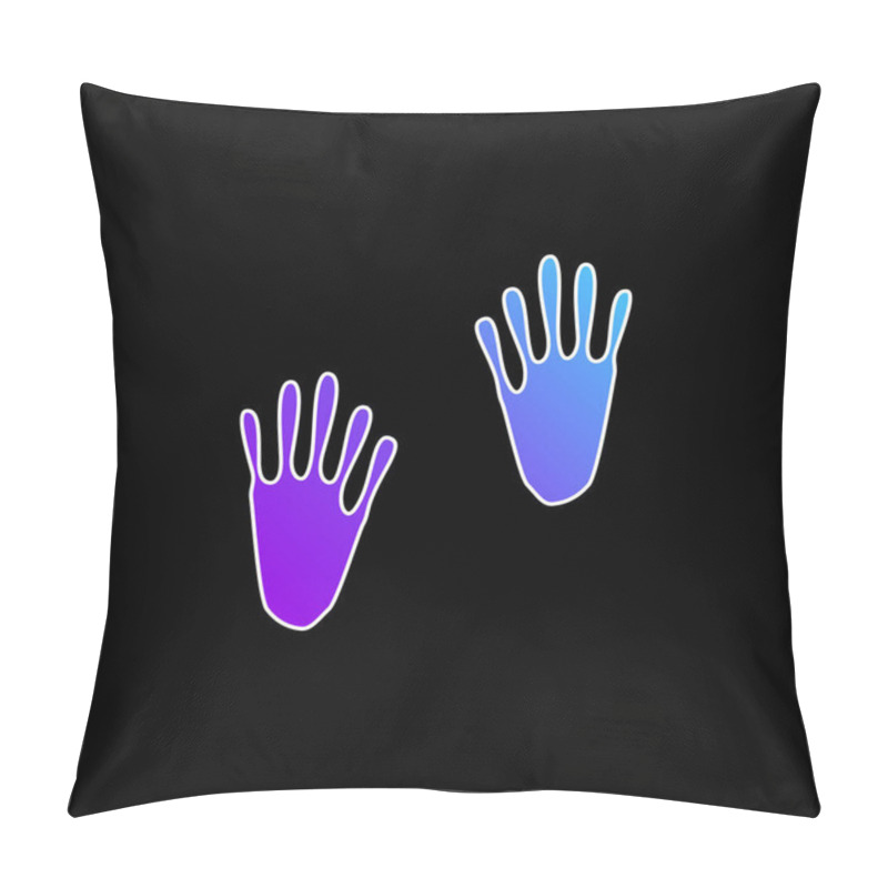 Personality  Animal Footprints Blue Gradient Vector Icon Pillow Covers