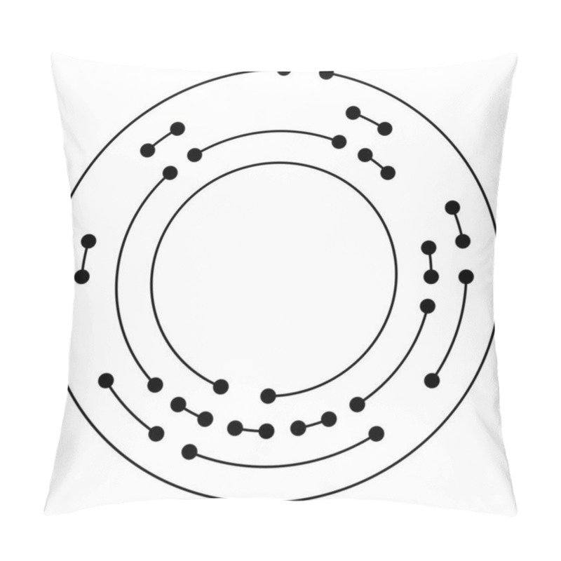 Personality  Circular, Concentric Lines, Segmented Circles With Nodes, Nodal Points Pillow Covers