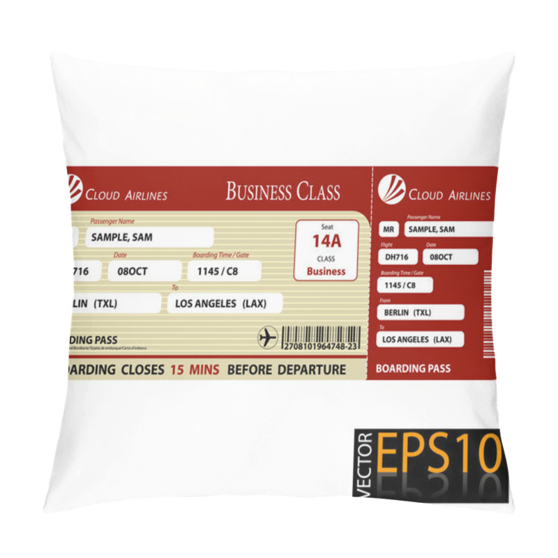 Personality  Boarding Pass Business Class Pillow Covers