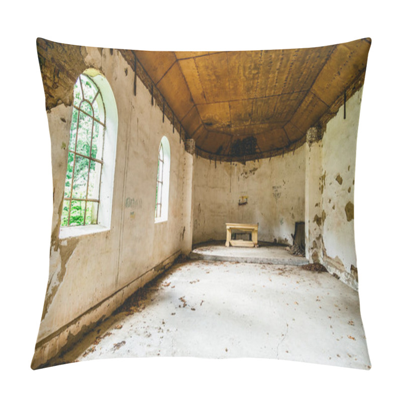 Personality  Abandoned Old Chapel Interior Pillow Covers