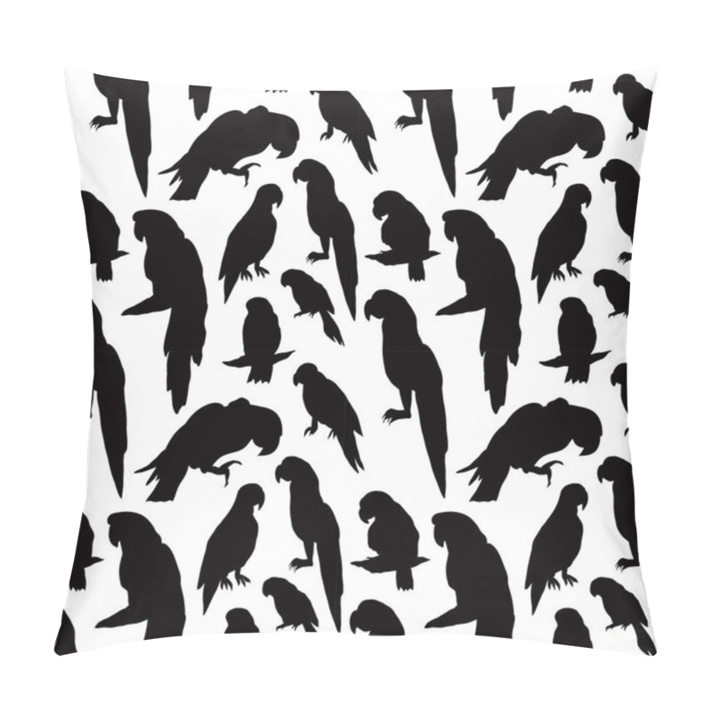 Personality  Seamless Tropical Pattern With Parrot Bird Silhouette. Pillow Covers