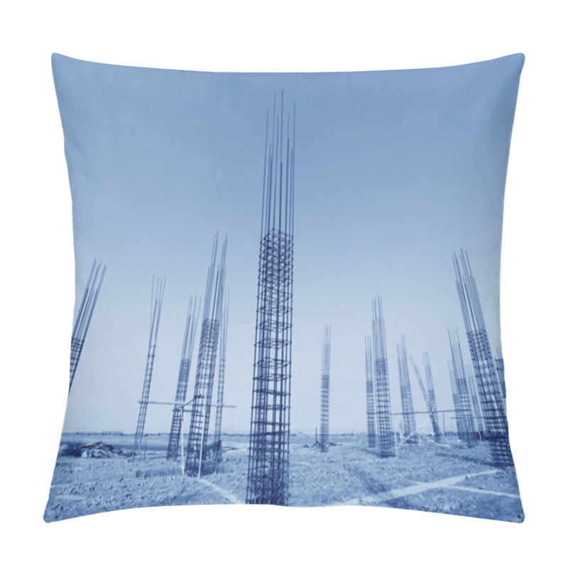 Personality  Rebar Engineering At A Construction Site Pillow Covers