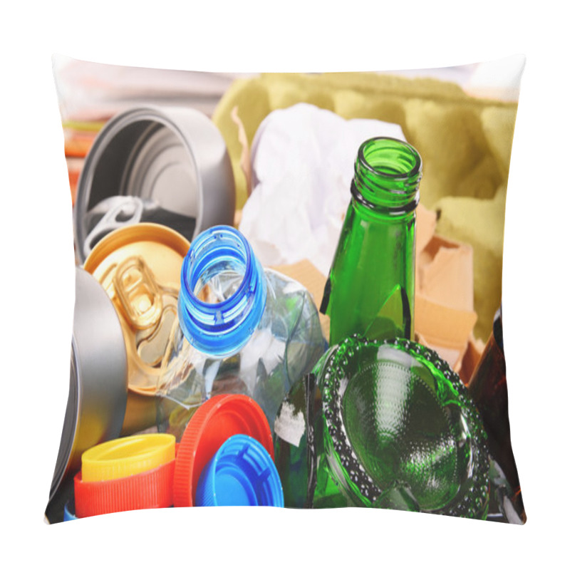 Personality  Recyclable Garbage Consisting Of Glass, Plastic, Metal And Paper Pillow Covers