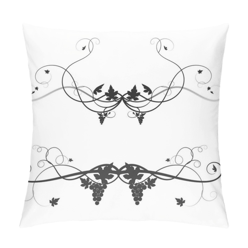 Personality  Grape Weaving Tangled Plant Black On White Background Pillow Covers