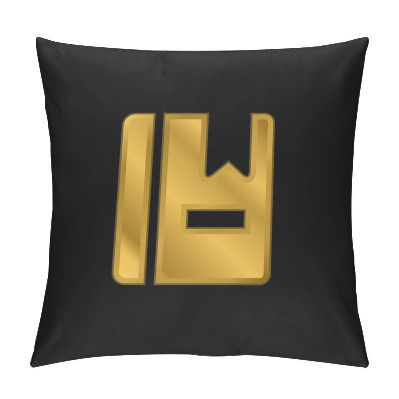 Personality  Book With Marker Gold Plated Metalic Icon Or Logo Vector Pillow Covers