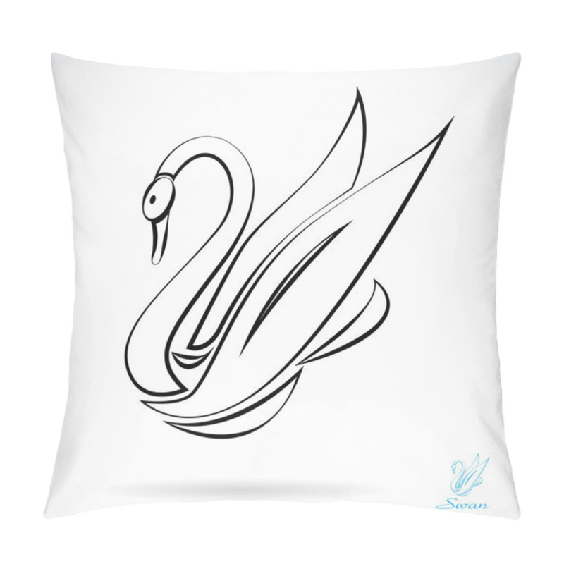 Personality  Vector Image Of An Swans Pillow Covers