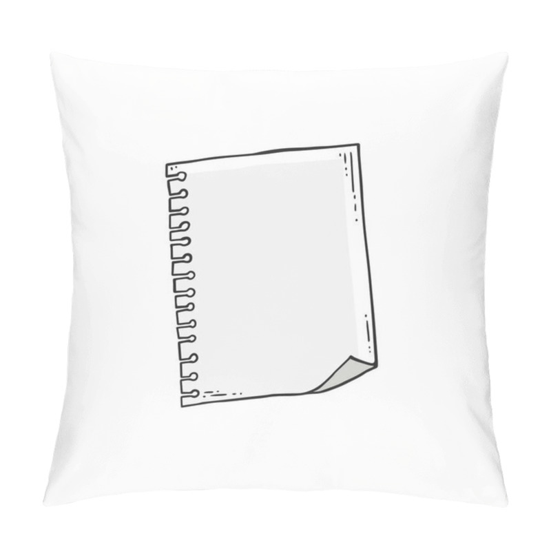 Personality  Blank Spiral Notebook Page With Curled Corner Isolated On White Background Pillow Covers