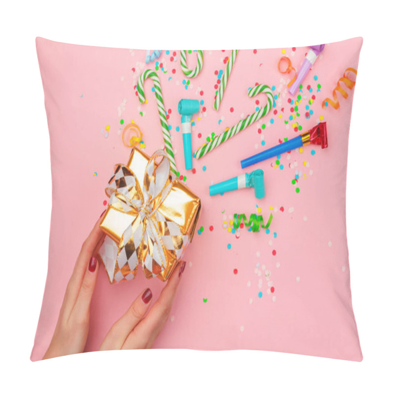 Personality  Gift Box With Various Party Confetti, Streamers And Decoration Pillow Covers