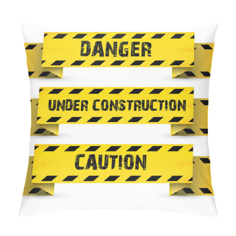 Personality  Yellow Security Warning Tapes Set Caution Pillow Covers