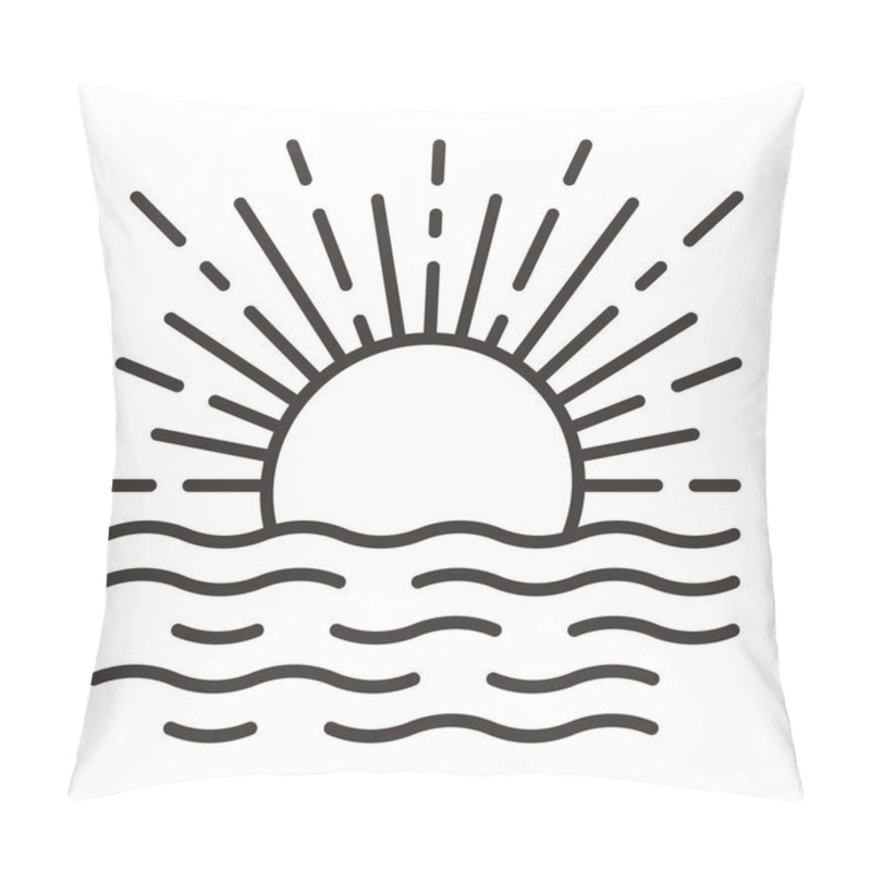 Personality  Sun And Sea Waves Icon Pillow Covers