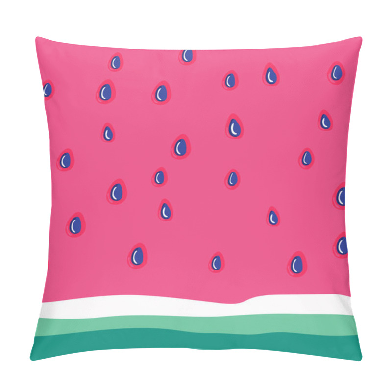 Personality  Watermelon Vector Pattern Background Of Red Watermelon Flesh With Black Seeds. Hand Drawn Watermelon Square. Simple And Beautiful Abstract Pattern. Vector Texture Pillow Covers