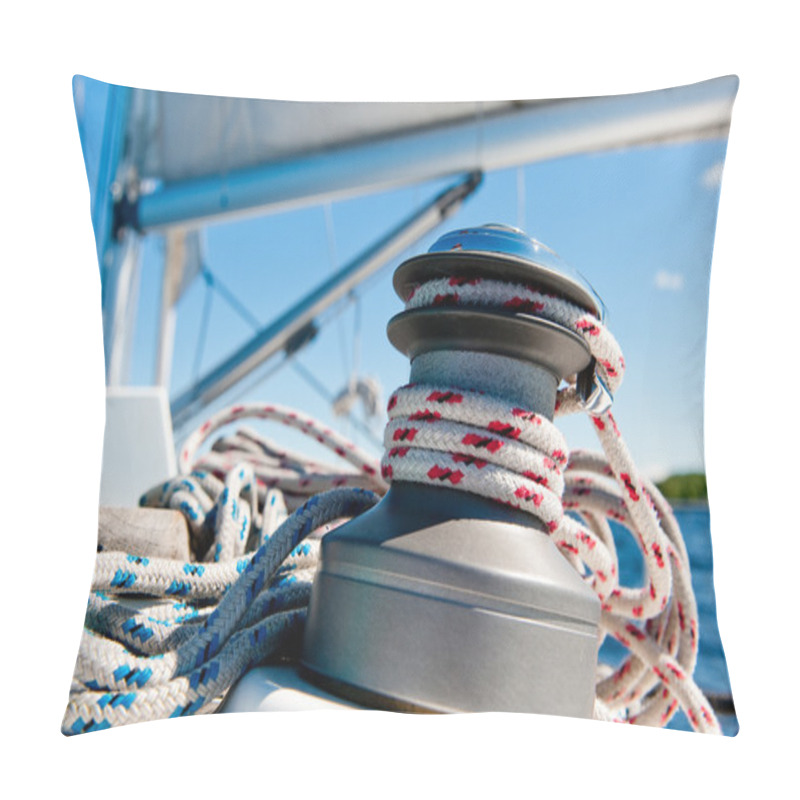 Personality  Winch With Rope On Sailing Boat Pillow Covers