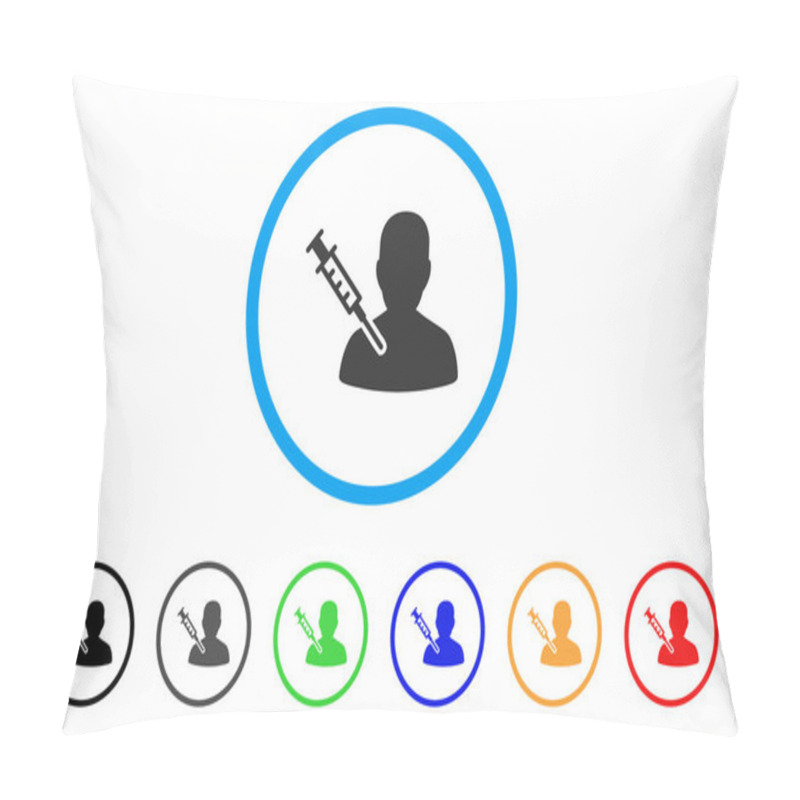 Personality  Man Vaccination Rounded Icon Pillow Covers