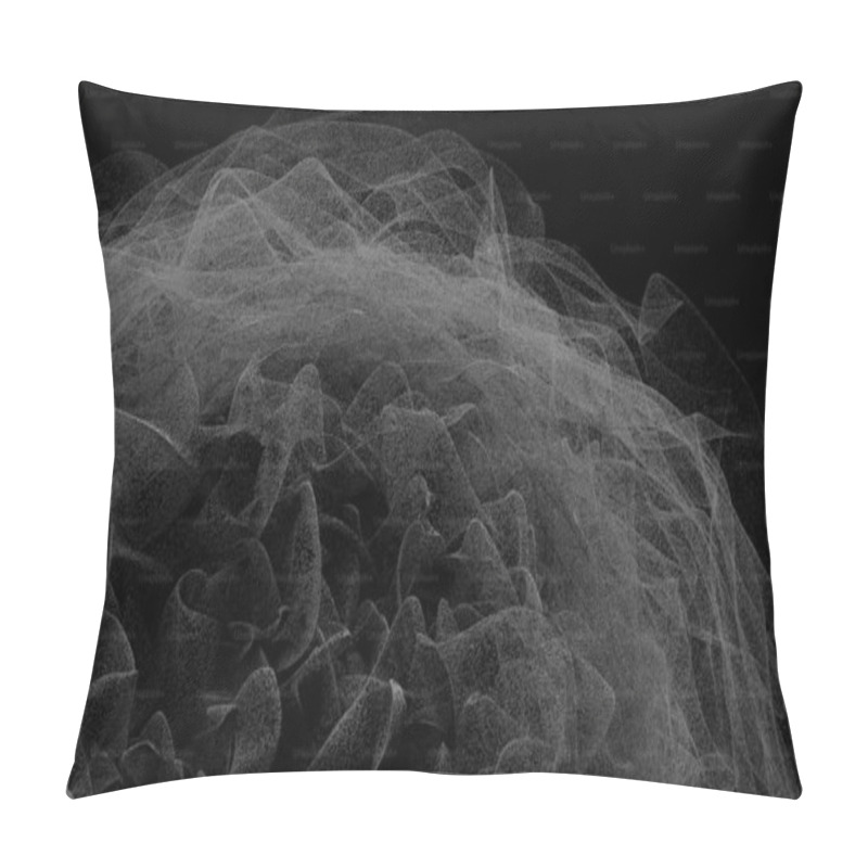 Personality  Abstract Black And White Wave Forms Creating A Mesmerizing Digital Texture. Pillow Covers